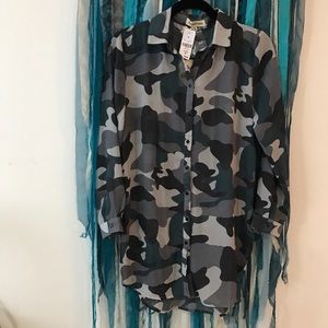 LF Sheer Camo Top