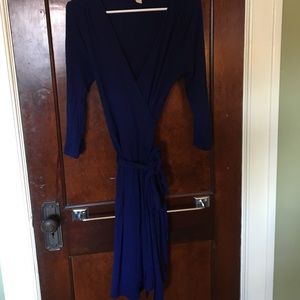 Blue wrap dress from Banana Republic