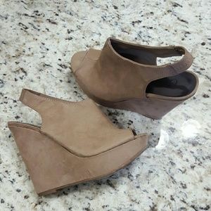 Carlos Santana peep toe wedges