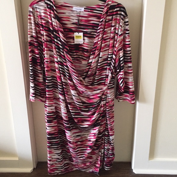 Calvin Klein stretch wrap dress