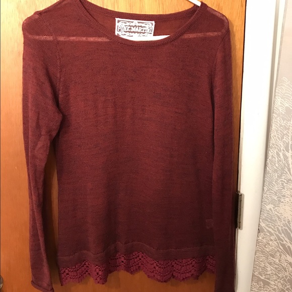 Pink Martini NWT Sweater with lace bottom