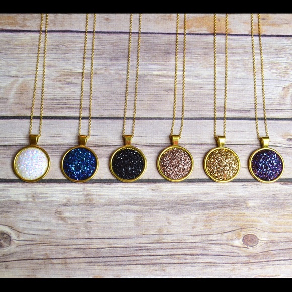 SOLD OUT! Purple Druzy Pendant Necklace - Picture 3 of 4