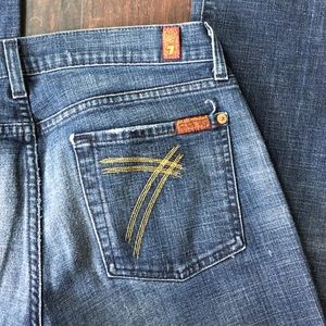 7 For All Mankind Dojo Jean Gold Detail Size 28