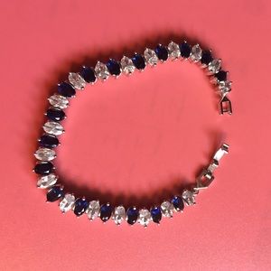 Blue and white Sapphire Tennis bracelet