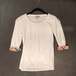 Burberry Brit white quarter-sleeve tee