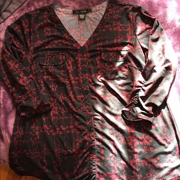 89th & Madison faux button down blouse