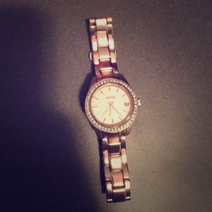 Blush pink Fossil watch