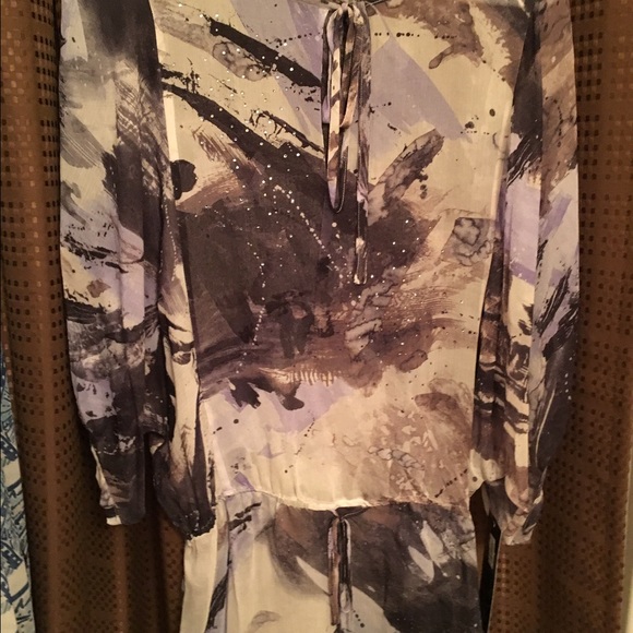 Sheer 100% silk Karen Kane top Size M - Picture 1 of 4