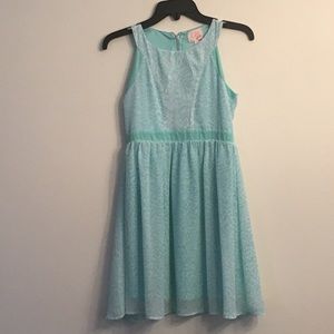 Gianni Bini girls teal leopard dress