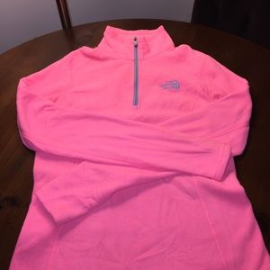 North Face fleece XS ZIP PULLOVER bright orange