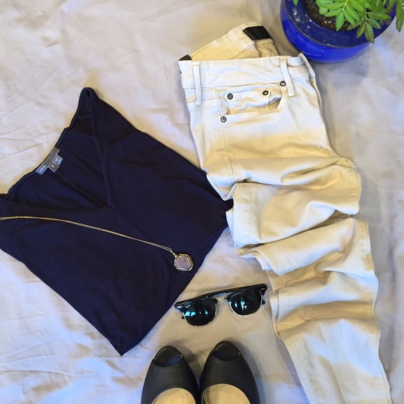 VINCE Cream Skinny Jeans