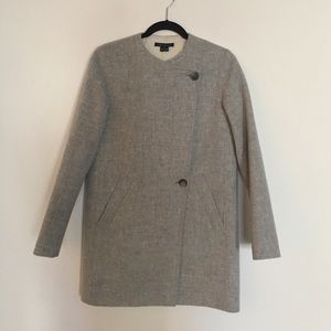 Theory Double-Face Wool-Cashmere Collarless Coat