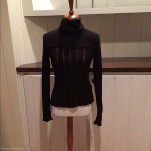 Black Turtleneck Sweater with bell sleeve
