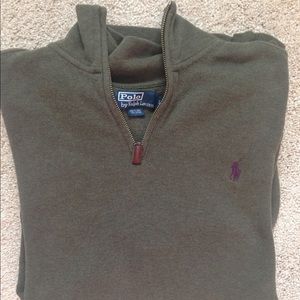MENS Ralph Lauren pull over olive green sweater