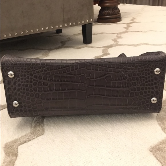 Rare Gray Crocodile Michael Kors Lrg Hamilton Tote - Picture 4 of 5