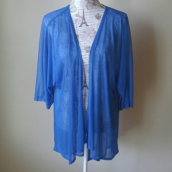 lularoe sweaters nwt blue lindsay sheer cover up kimono poshmark