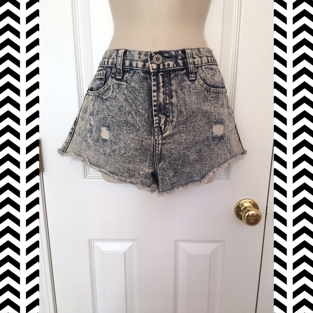 Forever 21 Acid Wash High Waist Shorts