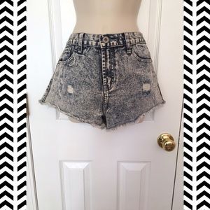 Forever 21 Acid Wash High Waist Shorts