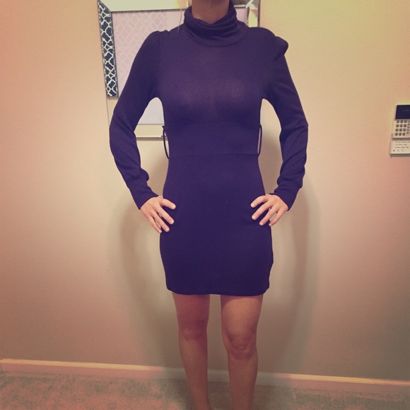 Purple sweater dress