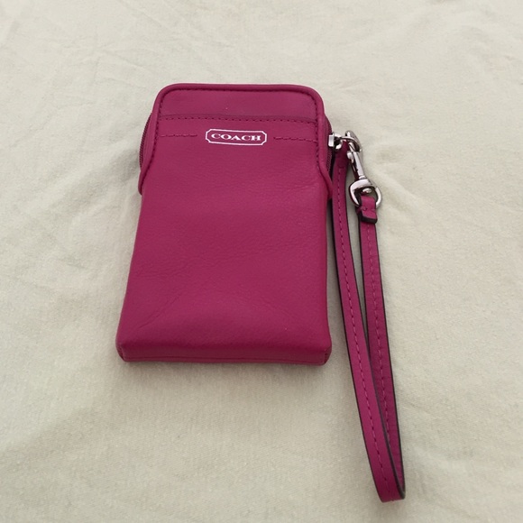 Coach hot pink wristlet
