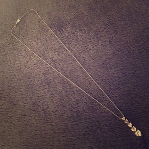 Dainty white sapphire heart necklace