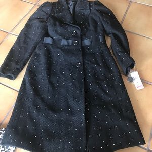 Inc black coat with rhinestones