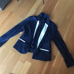 Navy and white blazer