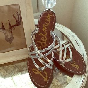 Sam Edelman metallic silver sandals