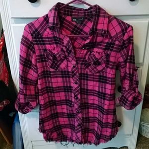 Pink flannel! Wet seal! Like new!