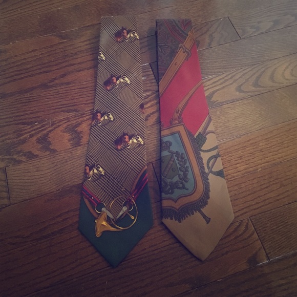 2 Ralph Lauren Equestrian ties