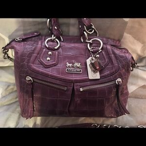 💥Coach Audrey Purple Croc Satchel💥