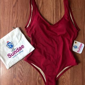 NWT Sangria Supreme -Sundae Low Back Swimsuit