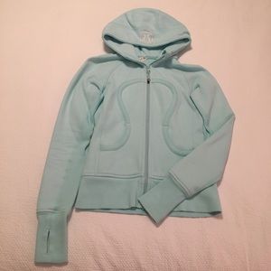 Light blue Lululemon scuba hoodie jacket