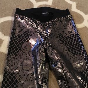 Bebe metallic leggings