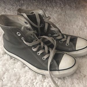 Grey high top converse