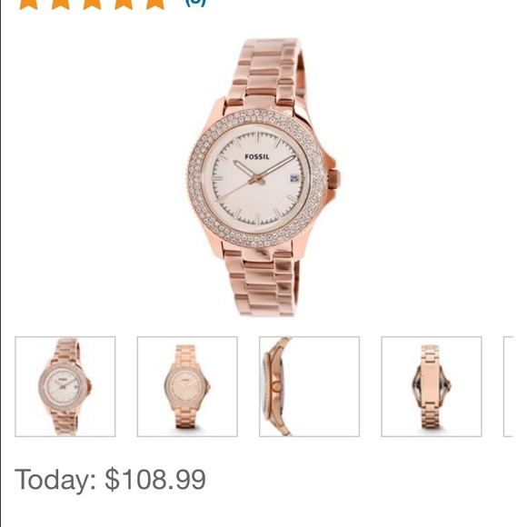 New without Tag Rose Gold Fossil Watch $110 MSRP
