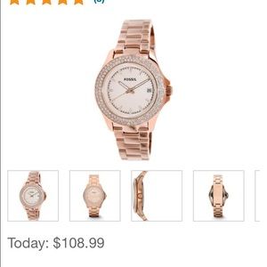 New without Tag Rose Gold Fossil Watch $110 MSRP