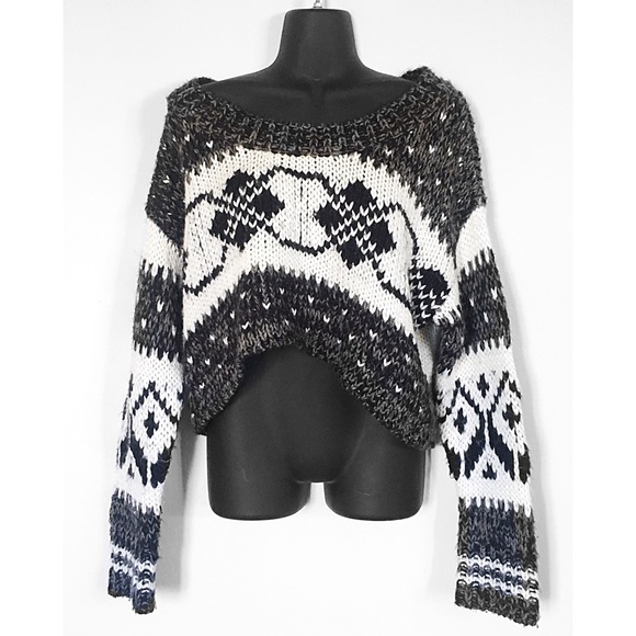 Free People Sweaters - Free People Cropped Fair Isle Chunky Knit Sweater