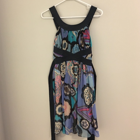 Colorful Boutique Dress Navy Criss-Cross Ribbon S