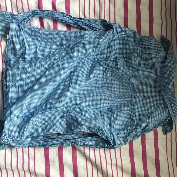 Blue and white checkered long sleeve button up - Picture 3 of 3