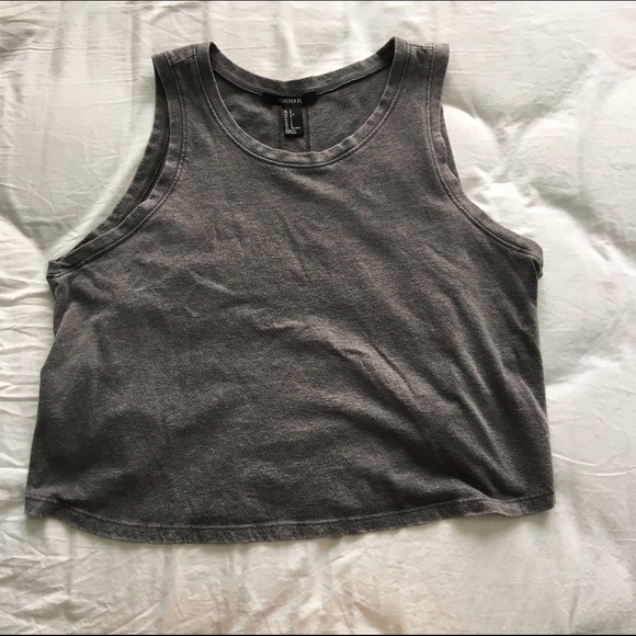 F21 Cropped Tulip-back Tank