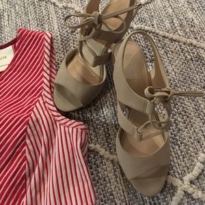 CALVIN KLEIN lace up wedges