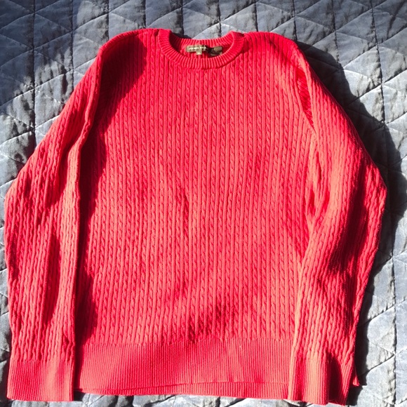 Cherry Red cable knit sweater size XL