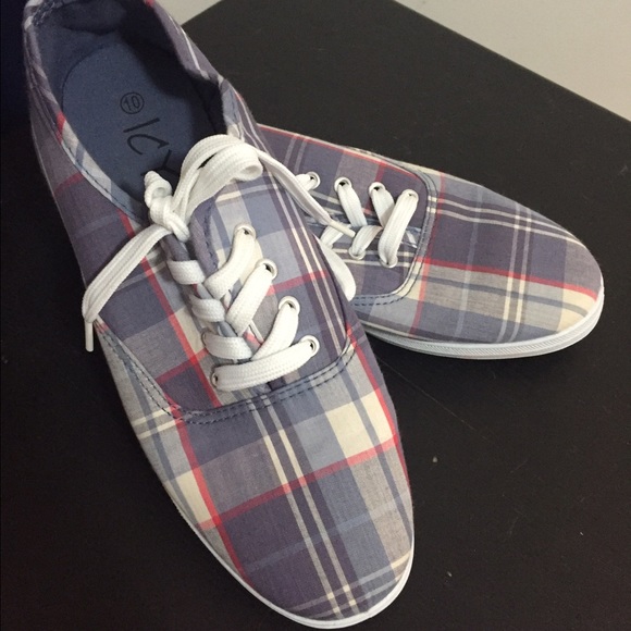 ICY plaid canvas shoes