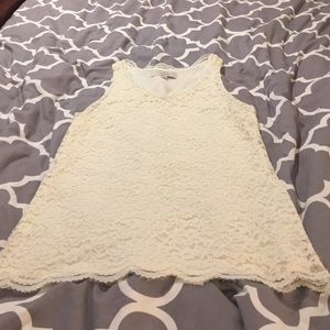 LOFT cream colored lace tank size XS