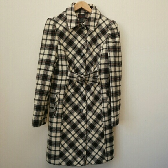 Via Plaid Pea Coat