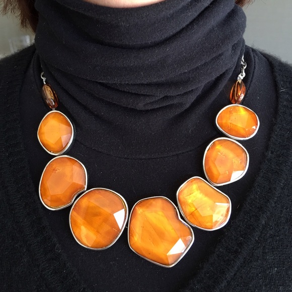 Orange stone statement necklace