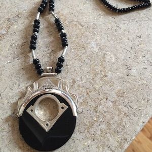 Handcrafted African Tuareg onyx necklace