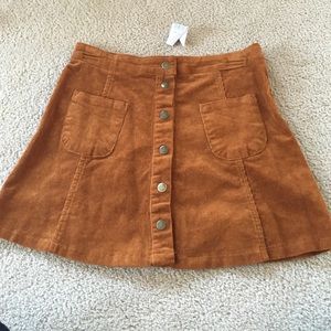 Melville corduroy button up skirt