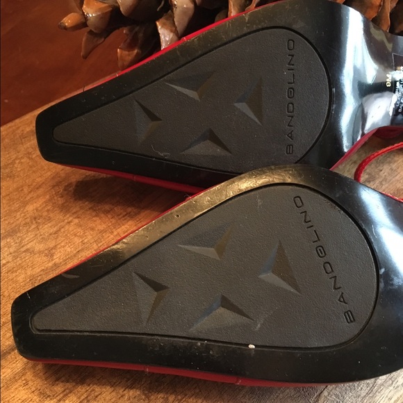 BANDOLINO sling back red leather pumps - Picture 4 of 4